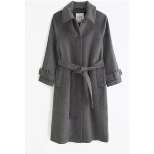 Abercrombie & Fitch Woolblend Funnel Neck Coat - S